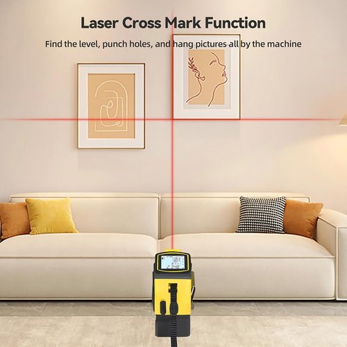 4-in-1 Laser Tape Measure, 328ft Digital Meter, Cross-Line Laser, Rechargeable, 3000 Uses/Charge, for DIY & Construction