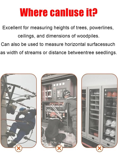 Electrician Height Measuring Rod Telescopic for Power Line and Telecom Tower Measurement，High-Voltage Measuring Rods with Portable Bag(Red,1200cm/39.4ft)