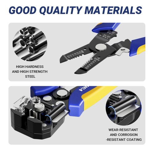 haisstronica Wire Stripper Tool Set, 10-24 AWG Self-Adjusting & Manual, Heavy Duty Electrical Wire Strippers for Electronics Repair, Electrician Wiring, DIY Projects
