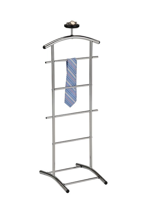 KB Designs - Suit & Tie Freestanding Valet Stand Clothing Organizer Rack, Chrome