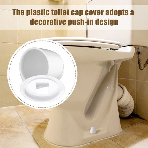 Blulu 32 Universal Toilet Bolt Caps Plastic Round Push On Toilet Bowl Covers with Extra Washers, 1.45 Inch Height