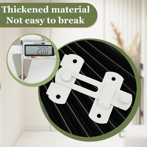 Alise Flip Latch Gate Latch,4 inch Stainless Steel Barn Door Lock,Anti-Theft Lock,Safety Door Lock for Wooden Fence,White Finish MS9001W