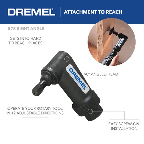 Dremel 575 Right Angle Attachment for Rotary Tools, Angle Drill Attachment, Perfect for Grinding, Drilling and Cutting