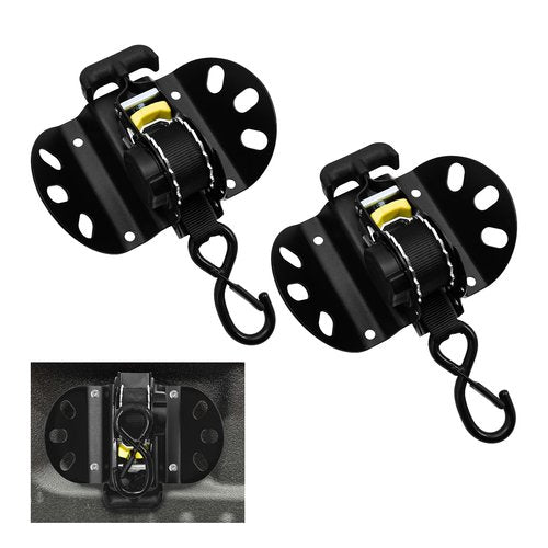 2PCS Retractable Ratchet Straps Compatible with Ford F-150 2015-2025, 10 Ft Retractable Truck Bed Ratchet Straps with Box Link Plates & Reinforced Bracket, for Ford F-250/350/450/550 2017-2025