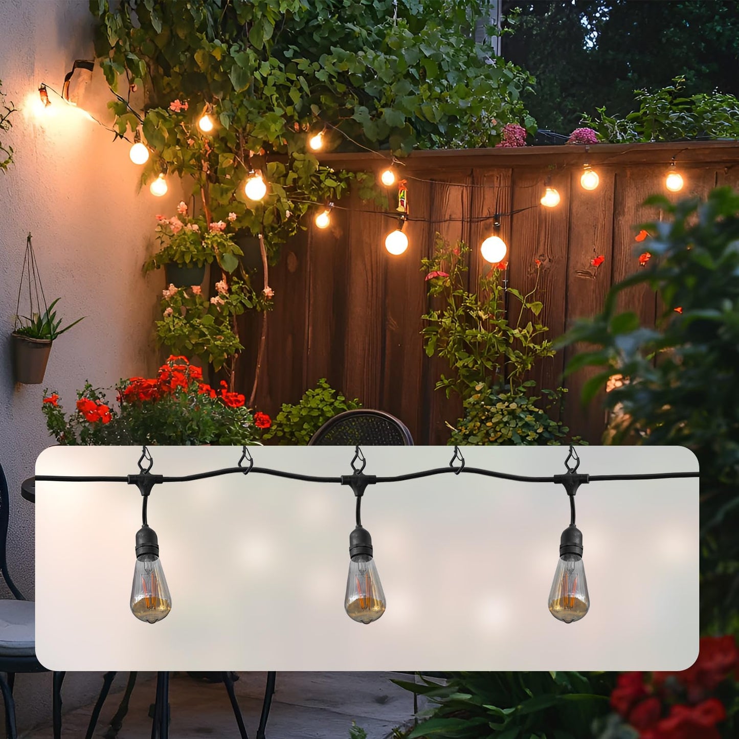 coutnier 20 PCS Screw Hooks with Safety Buckle, Heavy Duty Ceiling Hooks for Hanging Outdoor String Lights, Plants, Wind Chimes, 2.36 inches, Black