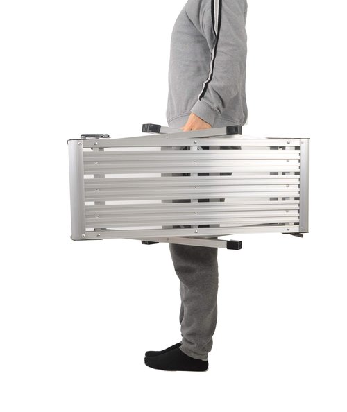 LEADALLWAY Work Platform Aluminum 30"x12"x20" Step Ladder Heavy Duty Foldable Aluminum Platform 330 Lbs Capacity