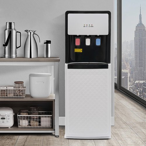 Bottom Loading Water Dispenser 5 Gallon, Hot & Cold Water Cooler 3 Temperature Settings Hot, Cold&Room, Standing Water Dispenser for Home, Office, Kitchens, Apartments, Living Rooms (White)