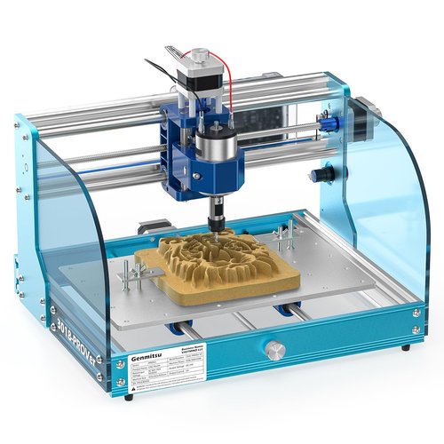Genmitsu 3018-PROVer V2 CNC Router Machine for Beginner, Mini Milling Engraver Kit with Z-Probe, Limit Switches, E-Stop, Ideal for Wood, Acrylic, MDF, Plastic, PVC (Without Offline Controller)