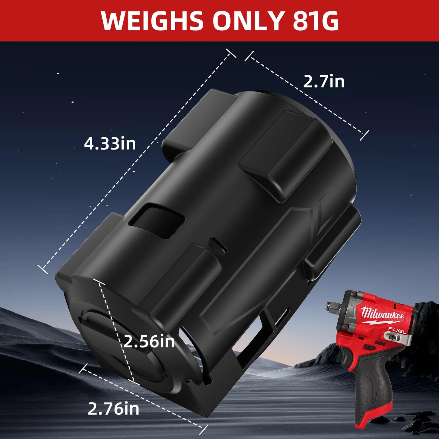 Muscovite 2562-20, 2563-20, 2563p-20 Impact Driver Rubber Protective Boot Cover Fit for Milwaukee M12 Fuel Stubby 3/8" & 1/2" Impact Wrench - 49-16-2563