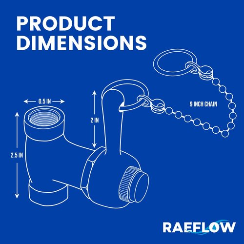 Self-Closing Shower Valve with Pull Chain, Chrome, Indoor or Outdoor Use