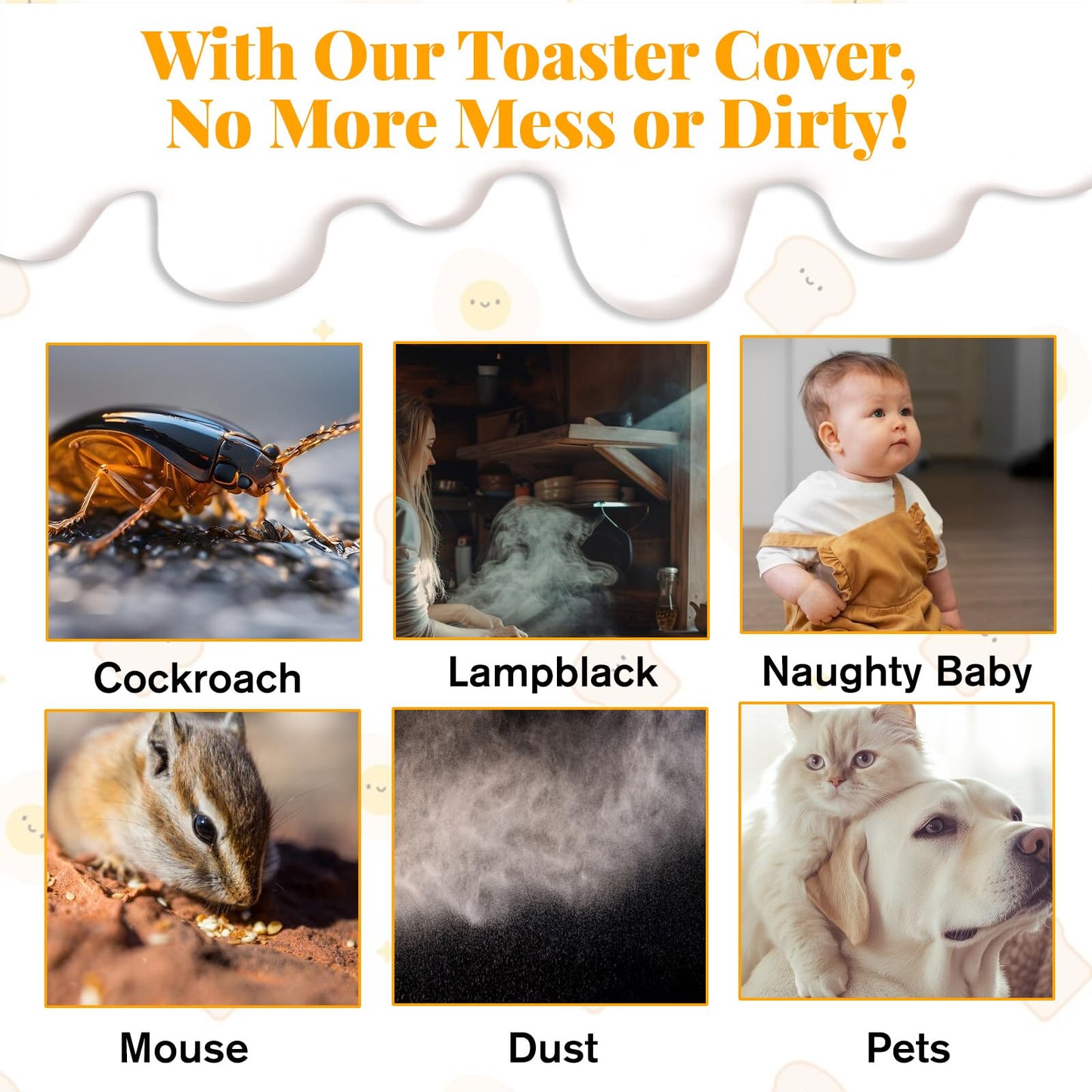 BOHUIZ 2 Slice Bread Machine Cover, Universal Size Toaster Dust-proof Cover For Kitchen Small Appliance Dust and Fingerprint Protection
