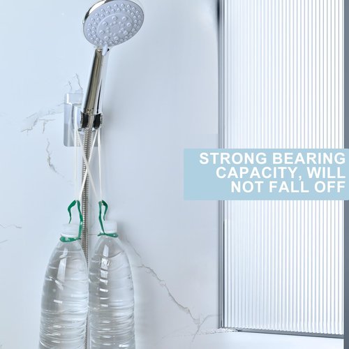Peirnum Shower Head Holder, Strong Adhesive and Waterproof Shower Head Holder Wall Mount, Adjustable Handheld Shower Head Holder, No Drilling and Use Conveniently