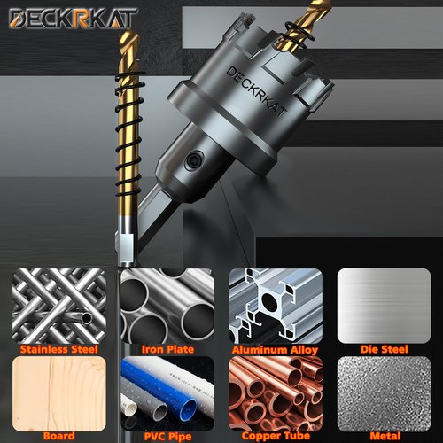 2-Pack 1" TCT Hole Saws for Hard Metal, Heavy Duty 25mm Tungsten Carbide Tipped Hole Cutters Set with Spring-Loaded Pilot Drill Bits for Stainless Steel, Metal, Iron, and Plastic