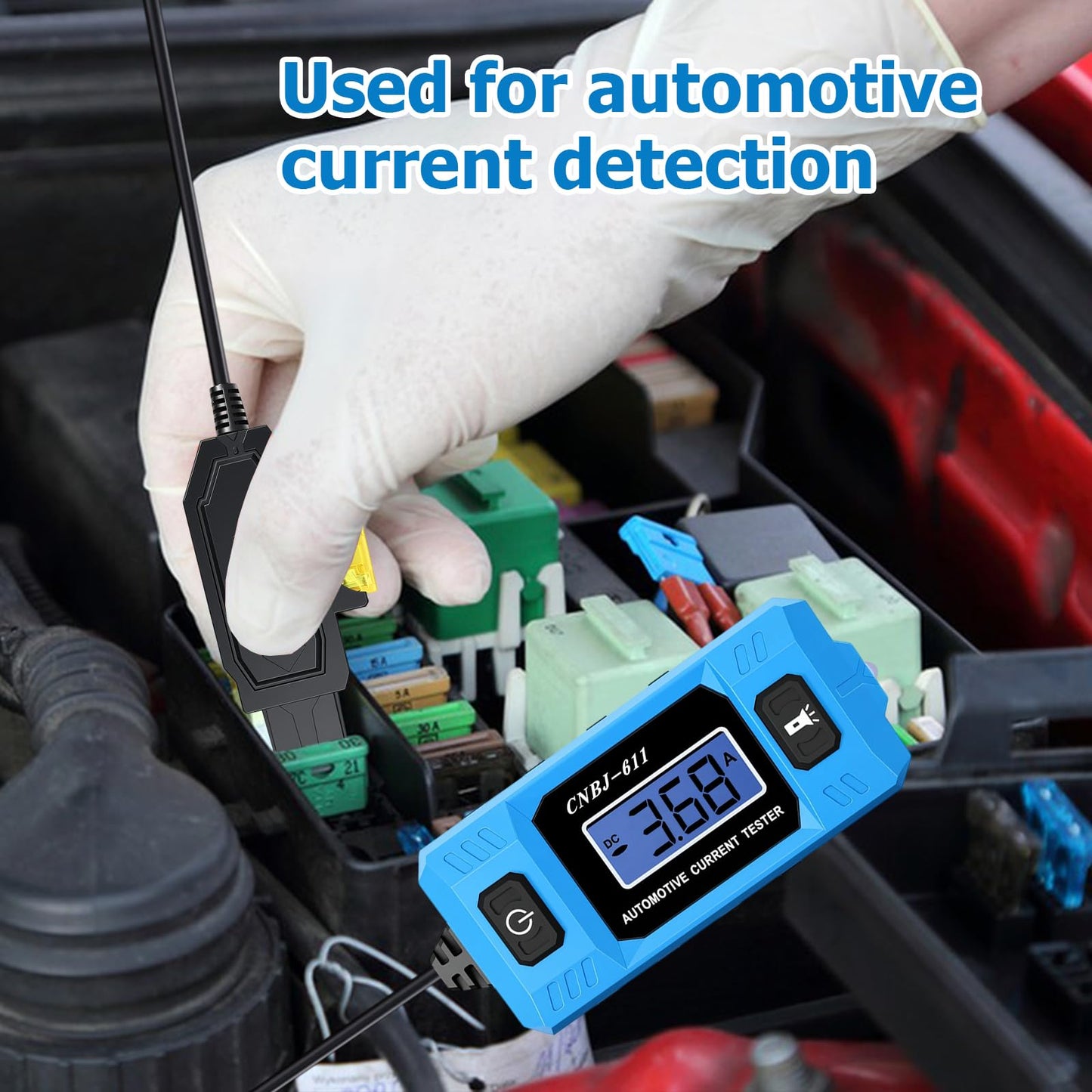 Fuse & Relay Tester, 12V/24V Automotive Circuit Fault Probe Tester with High-Precision Current Test & Blue Backlit LCD, Short/Open Finder with Front LED Light for Car, Truck Electrical Diagnostics