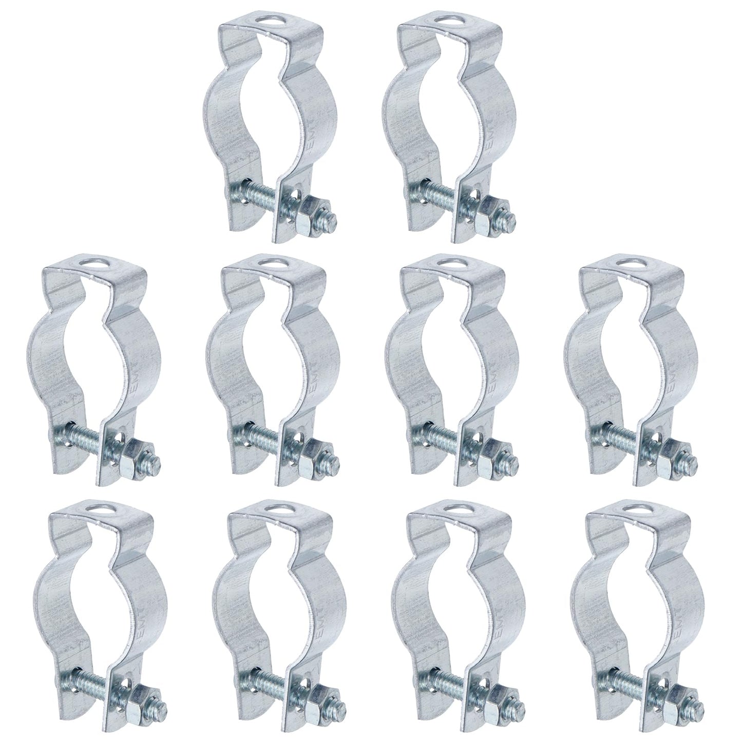 Mewutal 10pcs Conduit Hangers with Bolt 1" Conduit Clamps Conduit Clips Zinc Plated Steel Conduit Brackets for Rigid and EMT Conduit Mounting