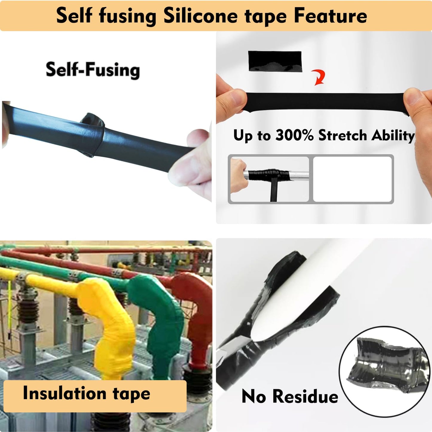 APORNI Self Sealing Fusing Silicone Tape,1 in Wide 16.5 Feet Heavy Duty & Leak Proof Rubber Waterproof Hose Tape Pipe for Water Emergency Pipeline Repair Cable Winding Insulating Red