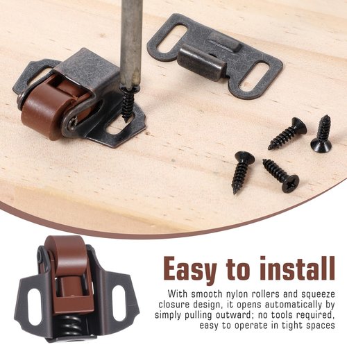 2Pack Mailbox Replacement Roller Catch Latch, Hardware Roller Wheel Spring Cabinet Furniture Closet Door Catch Latch with Screws for Cabinet Doors RV Latches Camper Kitchen