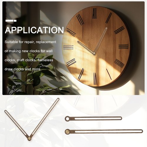 uxcell 5 Set Wooden Clock Hands, Walnut, 140mm/5.51in Min, 104mm/4.09in Hr, Fit 14in Wall Clock