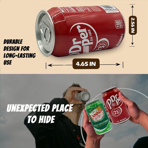 Soda Pop Can Diversion Safe, Hidden Safe Stash with Realistic Design for Secure Storage, Secret Hidden Storage for Cash, Jewelry, Keys & Small Valuables – Perfect for Home, Office, and Car - Pepper