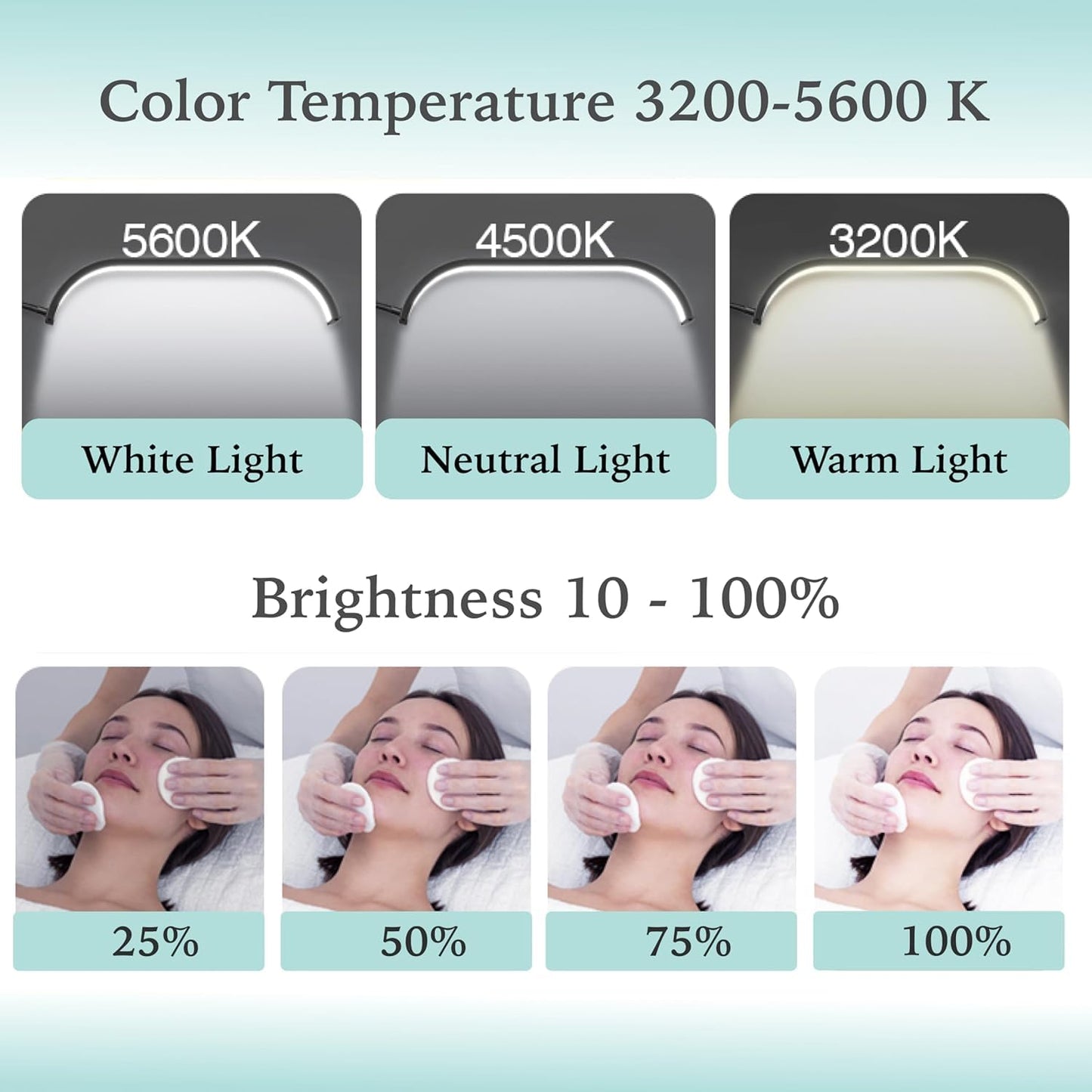 Hi_friend LED Floor Light, Half Moon Lamp for Lash Extension, Lighting for Beauty, Skincare, Lashes, Eyebrows, Filming Content Creation, Lash Lamp for Eyelash Tech