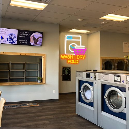 GLEAMYNHD Wash Dry Fold Neon Sign LED Light Up Wall Decor for Laundry Room Home & Laundromat - USB Powered 12x14 Inch Hanging Decorative Lights Gift Idea