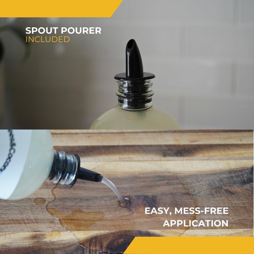 Bees&Coconuts All-Natural Wood Cutting Board Oil 16oz | Made with Fractionated Coconut Oil Infused with Beeswax | Food Grade | Butcher Blocks, Bamboo, Teak, & Wooden Utensils | Made in USA