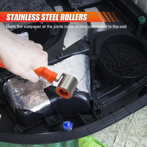 ZIMISI Car Audio Sound Deadening Application Wheel Roller, Stainless Steel Seam Roller with Anti-Slip Handle, Smoothing Tool for Heat Insulation Mats, Wallpaper, Vinyl, Home Decoration (1PC)