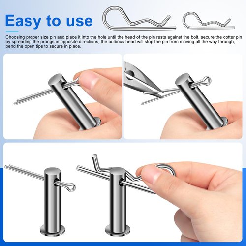 LRVOJUY 220PCS Cotter Pin Assortment Kit, 13 Sizes Premium 304 Stainless Steel Cotter Pins, Heavy Duty R Clips & Hairpin Cotter Pin Set, Hardware Pins for Automotive, Trailer, Hitch Pin Lock System