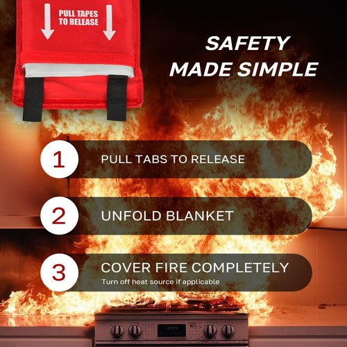 LifeSafe StaySafe All-in-1 Portable Fire Extinguisher with Signature Series Fire Blanket, Compact Emergency Fire Spray, Flame Suppression Fiberglass, Eco-Friendly | for Home Safety