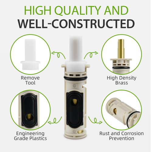 1222 Replacement Cartridge Kit for Moen One Handle Posi Temp Faucet, Compatible with Moen Bathtub & Shower Valve Cartridge, Durable Brass & Plastic Construction