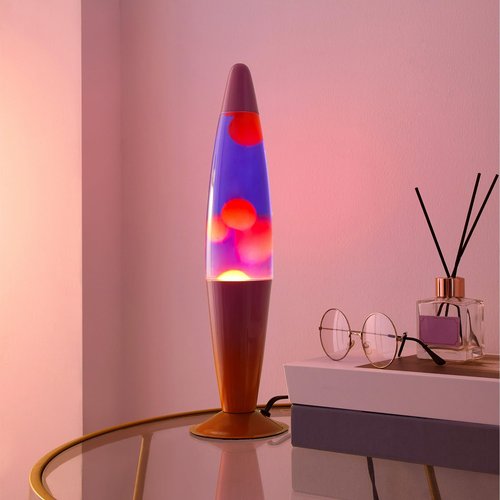 Urban Lifestyle 16" Pink Orange Ombre Wax Motion Volcano Lamp, Retro Mood Light for Bedroom, Living Room, or Party Décor