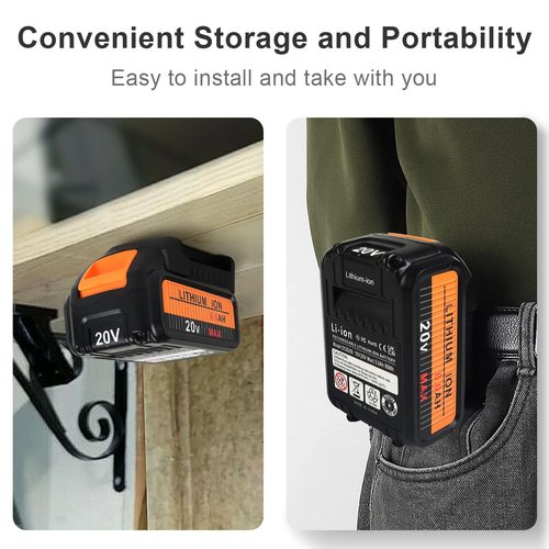 KOOMICY 20V Battery Replacement for Dewalt 20V Battery Max 4Packs 6000mAh DCB203 DCB200 DCB203 DCB204 Compatible with Dewalt DCD DCF DCG Line Series Cordless Power Tools