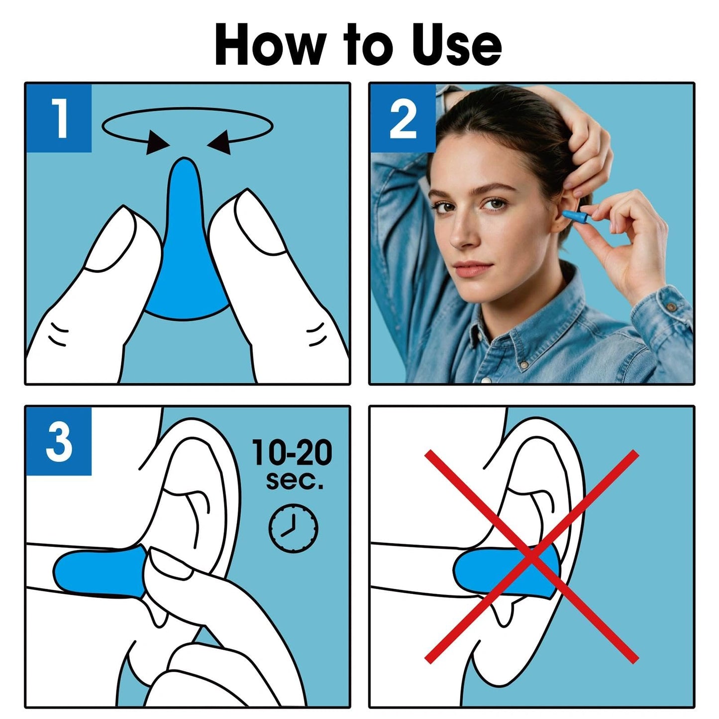 AZEN 100 Pairs Ear Plugs Bulk, NRR 32dB Soft Foam Ear Plugs for Sleeping Noise Cancelling, Earplugs for Concerts Shooting Swimming Noise Reduction (Lake Blue)