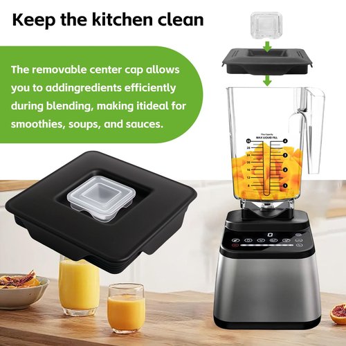 Blender Top Lid Replacement for Blendtec Commercial Compatible with Blendtec Commercial WildSide+ & FourSide Jars Part #40-310 Blender Vented Latching Cover with Center Cap