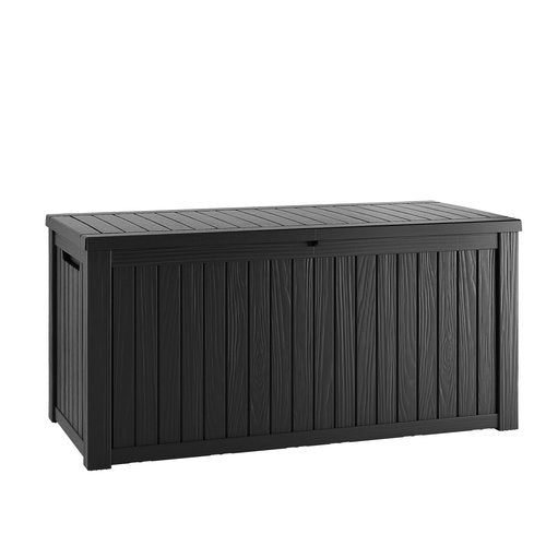 Decksplore 200 Gallon Outdoor Storage Box Waterproof Lockable Resin Deck Box Large, Patio Storage Bin for Pool Accessories Cushion Furniture, Garden Tools, UV-Resistant Outside Delivery Black