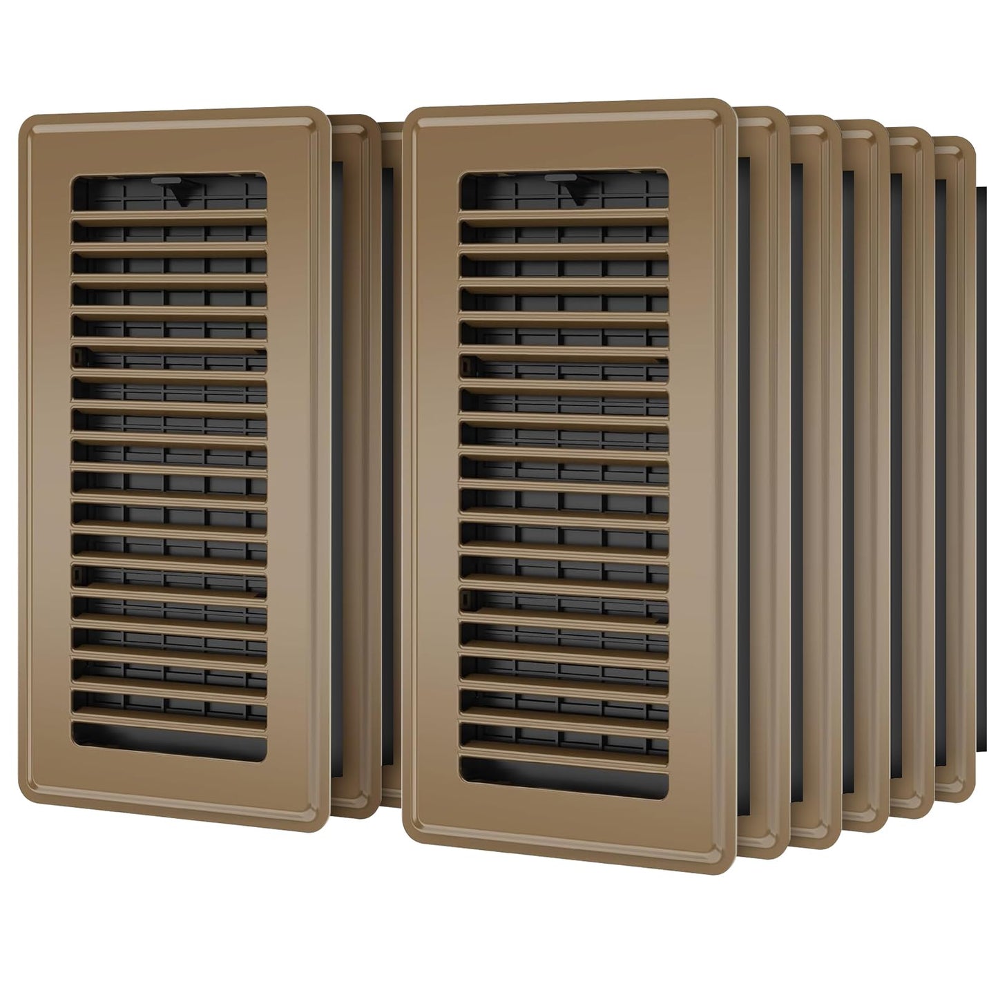 Floor Register 4x10, 12 Pack Brown Floor Vent Covers for Home Floor Heavy Duty Steel Walkable Floor Vents Air Vent Covers for Sidewall and Floor