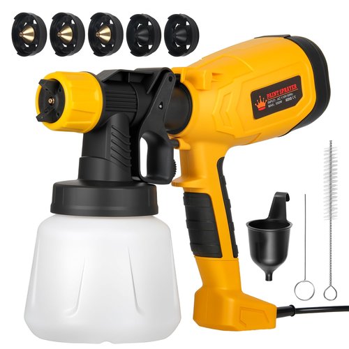 Upgraded Electric Sprayer Paint Gun,High Power HVLP Paint Sprayer with 5 Nozzles & 3 Spray Settings,Flexible Flow Control,Easy-to-Clean Design,Ideal for Furniture,Walls,Fences,Cabinets,Door etc