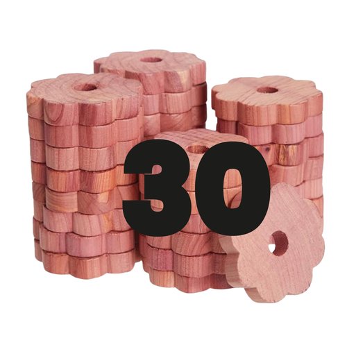 Professor Killamoth 30 Cedar Rings for Clothes Storage - Stop Clothes Damage - 30 Fresh Cedar Rings to Protect Your Clothes