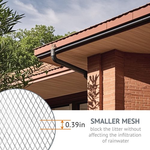 5inch X 100ft Flat Aluminum Gutter Protection Gutter, Covers Gutter Screen, DIY Aluminum Leaf Filter Rainwater, Gutter Guards, Used for Filter Roof Tree Branches and Leaves (Silver)