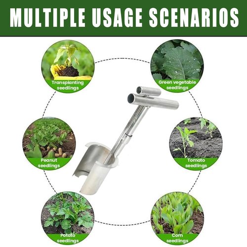 Stainless Bulb Planter Tool, Bulb Planter Tool for Garden, Flowers, Vegetables Fruit Trees, Easy to Use Seedling Transplanter for Digging Holes and Sowing Bulbs (1pc)