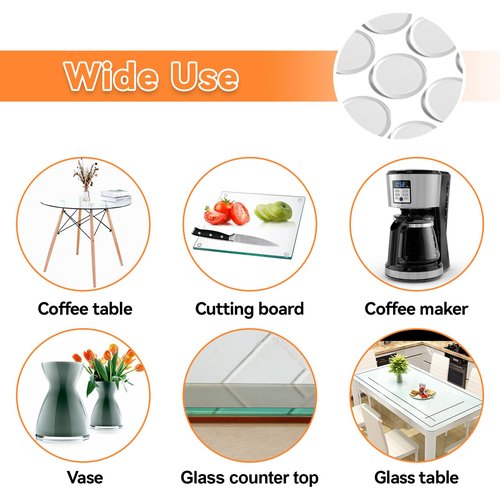 Glass Table Top Anti Slip Pads-Glass Table Top Bumpers, 20PCS 3/4 inch Non Adhesive Medium