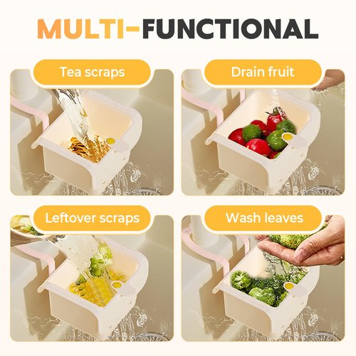 Sink Food Catcher,Sink Strainers for Kitchen,Kitchen Essentials Sink Food Strainer,Sink Food Catcher Basket,Sink Trash Catcher for Garbage Leftovers (Cream)