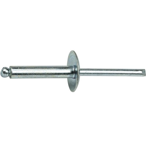 Fastenere Large Flange Pop Rivets - 1/4" x 3/4" (25 pcs) Heavy Duty, Open-End, Stainless Steel, Corrosion-Resistant, High Tensile & Shear Strength, 8-12 Gap .626" - .750"