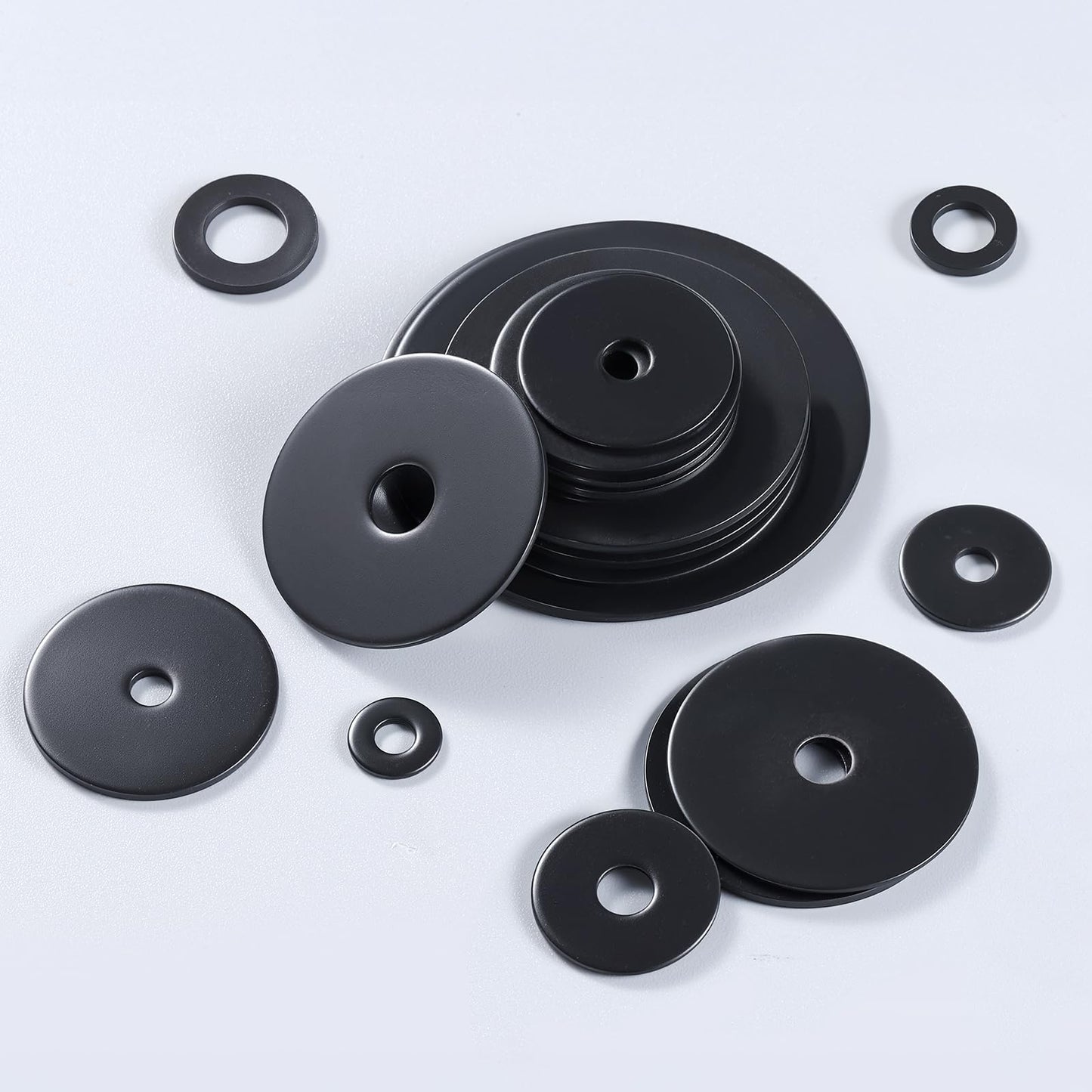 SVLING 100PCS 5/32" x7/8" Fender Washers, Black Oxide 304 Stainless Steel 18-8, 5/32" ID x 7/8" OD Hardware Flat Washers for Screws Bolts