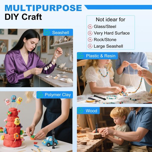 26 PCS Micro Drill Bit Set, Pin Vise Hand Drill Manual Jewelry w/Micro Drill Bits (0.5mm-2.5mm), Rotary Craft Drill for Jewelry Making, Resin, Wood, Plastic, Miniature, Beads, Clay