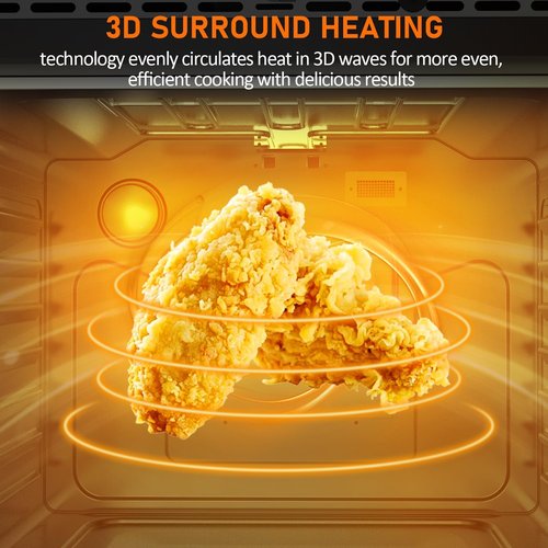 GustoWave 30 Inch Wall Oven Single Wall Ovens, 4.8 Cu. Ft. Electric Built-In Convection Oven, 3800W Broil Bake Roast Function Range, Touch Control, LED Display, Timer, Safety Lock