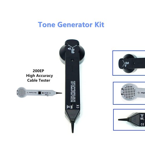 Tone Generator Kit, Wire Tracer Circuit Tester, 200EP High Accuracy Cable Toner Detector Finder Tester, Line Finder,Inductive Amplifier, Probe Kit with Adjustable Volume for Network Cable Collation