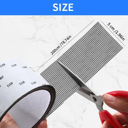 Strong Adhesive Screen Repair Tape, 2025 Upgrade Screen Repair Kit Window Screen Repair Tape, Household Self-Adhesive Screen Tape Mesh Window Repair Patch for Doors, Windows (Gray)