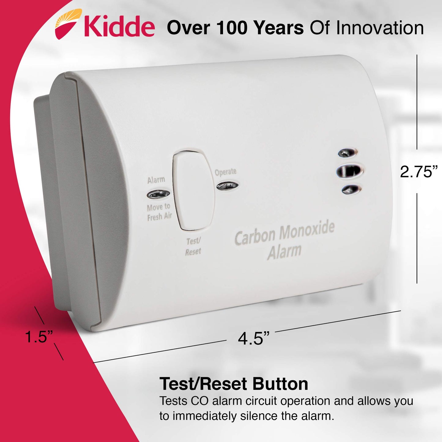 Kidde Carbon Monoxide Detector, AA Battery Powered, Portable for Travel or Home, 85 dB Alarm, LED Status Indicators, 3rd Edition, 6 Pack