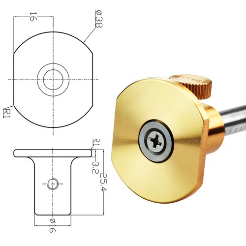 Wheel Marking Gauge Kit with 2 Extra Cutter Wheels and Screws, Small Anti Roll Brass Head, Metric Micro Adjuster Ruler, Woodworking Tools Scriber for Woodworking